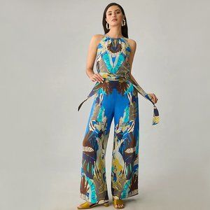 Ranna Gill | Linen Blend Halter Wide-Leg Jumpsuit w/ Pockets! | NWT